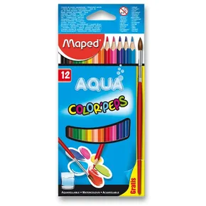 Maped Color´Peps Aqua Buntstifte, 12 Farben + Pinsel
